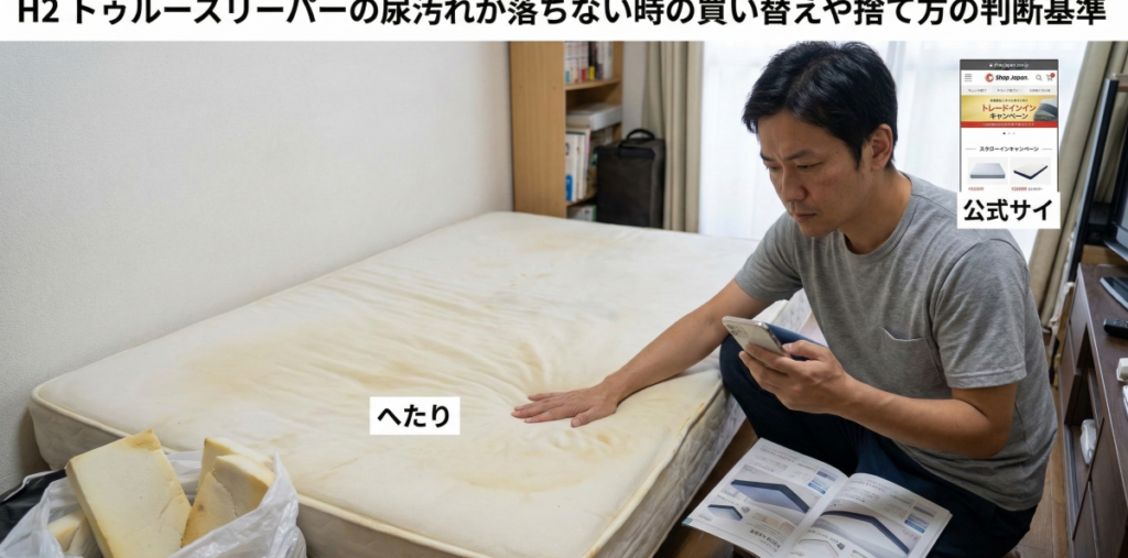 トゥルースリーパーの尿汚れが落ちない時の買い替えや捨て方の判断基準